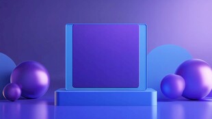 紫色渐变立体展示场景