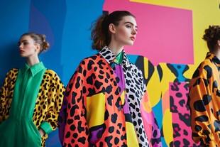 多彩豹纹时尚服装展示