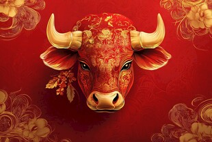 牛年贺岁 精致牛头插画
