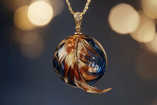 琉璃羽毛吊坠 精致饰品
