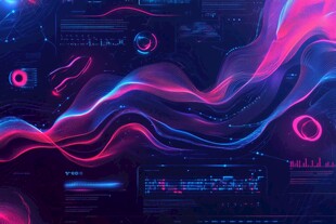 炫彩科技风流体背景图案