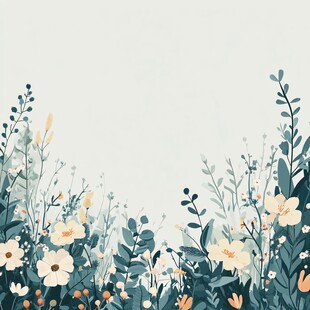 清新花卉边框背景图