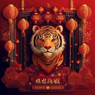 虎虎生威贺岁图