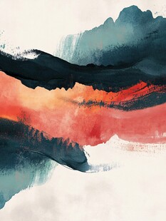 水墨抽象山水意境画