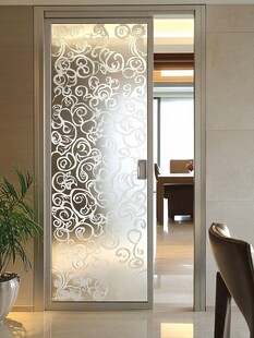 简约花纹玻璃推拉门设计
