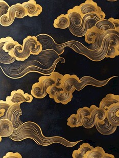 黑金祥云图案设计