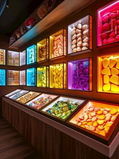 缤纷糖果展示架色彩绚丽