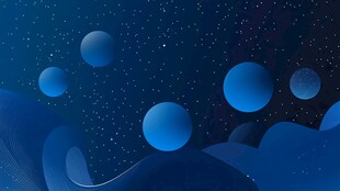 梦幻蓝色星空星球场景