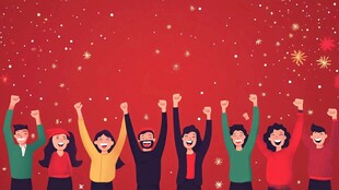 欢乐人群共庆美好时刻