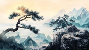 黄山迎客松之壮美山景