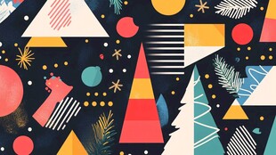 圣诞几何元素装饰图案