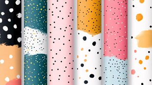 多彩波点几何图案包装纸