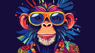 时尚多彩的潮流猴子形象