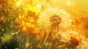 金色蒲公英的梦幻光影