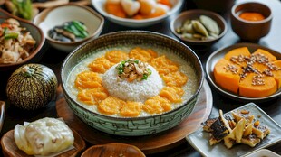 韩式美味餐食丰盛展示