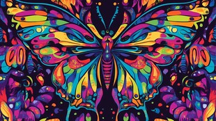 多彩梦幻蝴蝶图案艺术