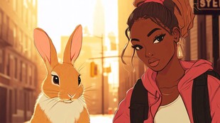 女孩与兔子的城市奇遇