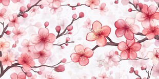 唯美粉色樱花图案背景