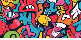 缤纷涂鸦风 创意卡通图案