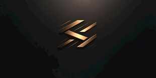 金色动感S字母标志设计