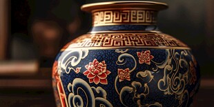 精美中式花纹陶瓷花瓶