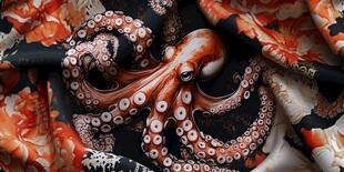 章鱼印花布料的独特美感