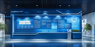 蓝色科技展厅设计展示区