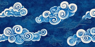 中式蓝底云纹传统图案