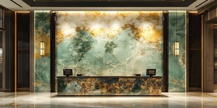 奢华大理石酒店大堂前台