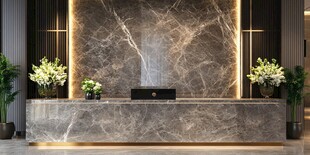 豪华大理石前台接待区