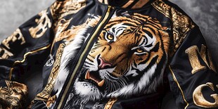 潮流虎纹印花时尚夹克