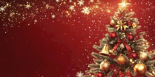 喜庆圣诞装饰圣诞树画面