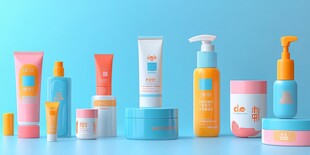 多彩护肤美妆产品展示