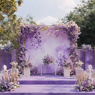 梦幻紫色系浪漫婚礼场景