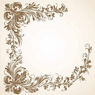 复古华丽花纹装饰边角图案