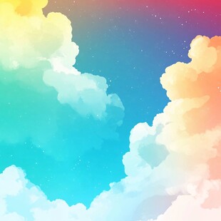 梦幻彩色云朵星空背景图