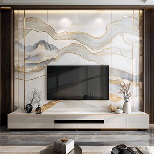 现代轻奢风客厅电视背景墙