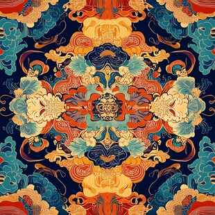 中式传统华丽复古纹样图案
