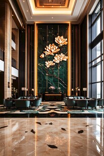 中式奢华酒店大堂空间