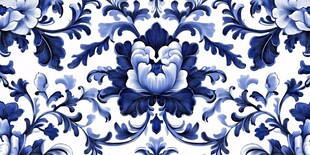 蓝白青花瓷花纹图案