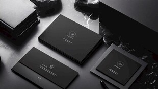 高端黑色系品牌文具展示