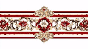 欧式华丽花卉装饰条纹图案