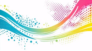 炫彩波浪背景图案设计