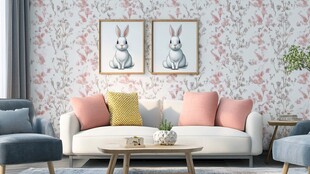 温馨兔子主题客厅软装展示