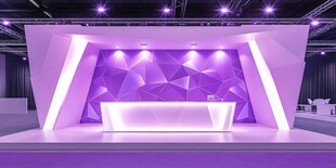 紫色梦幻风格前台展示空间