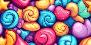 缤纷多彩糖果插画图案