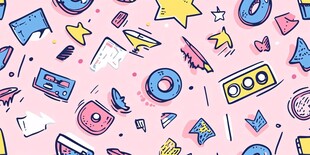 缤纷卡通图案的创意背景