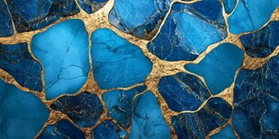 蓝金相间纹理奢华大理石