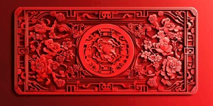 中式红色雕花装饰板