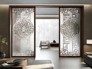 中式雕花隔断 雅致客厅空间